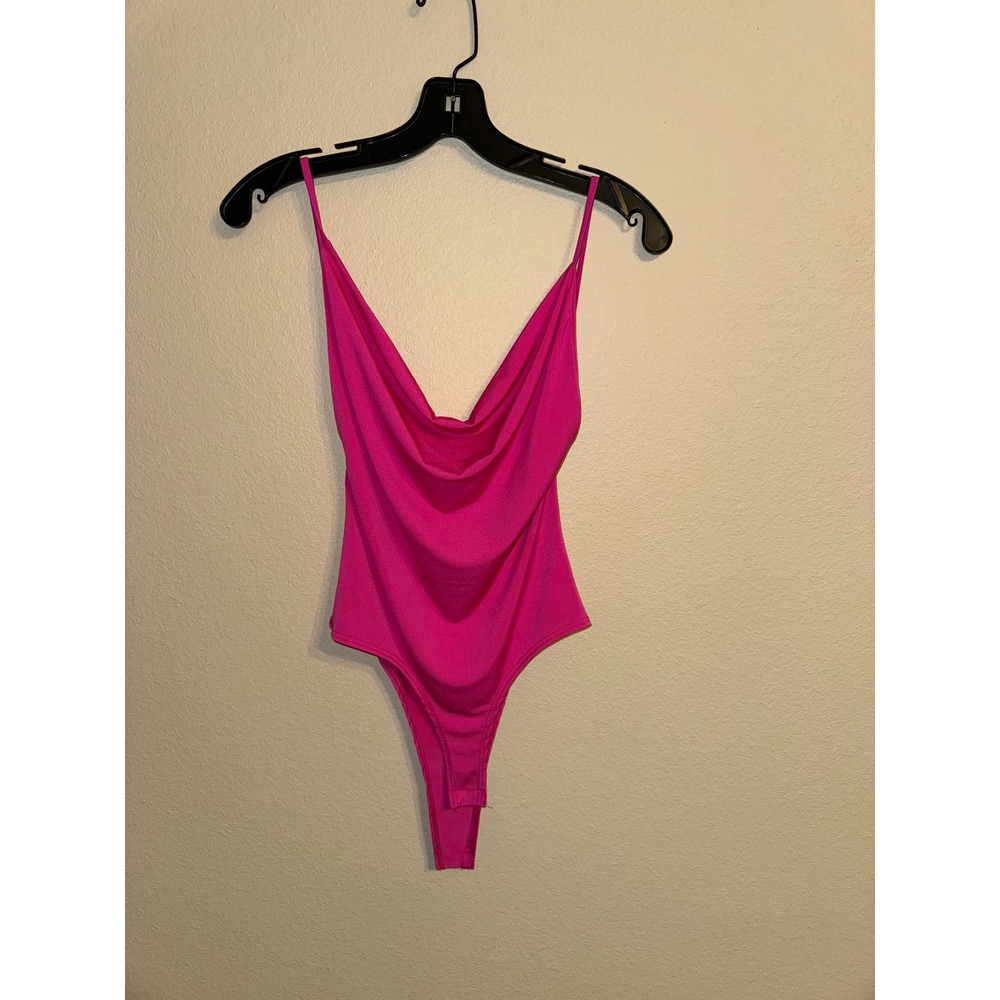 NWOT Pink Backless Bodysuit, Size Small